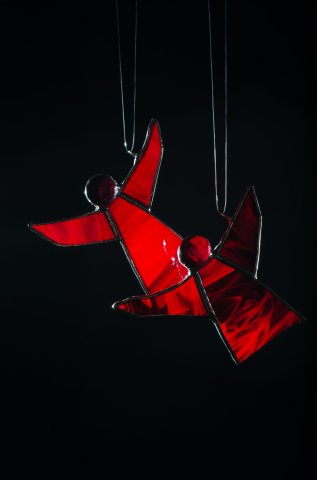 Anděl -skleněná vitráž, dekorace (marha-art.cz) 