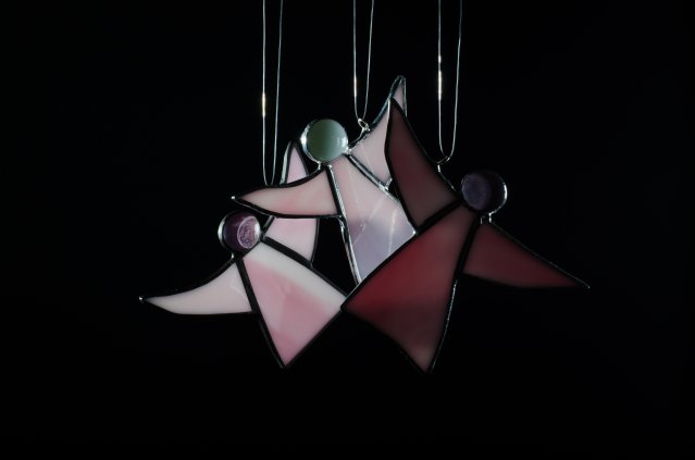 Anděl -skleněná vitráž, dekorace (marha-art.cz) 