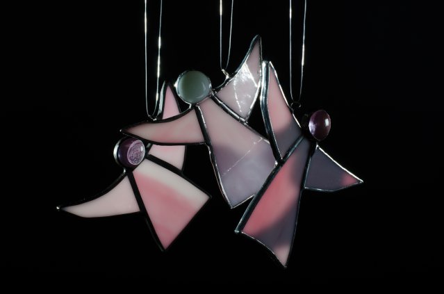 Anděl -skleněná vitráž, dekorace (marha-art.cz) 