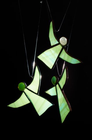 Anděl -skleněná vitráž, dekorace (marha-art.cz) 