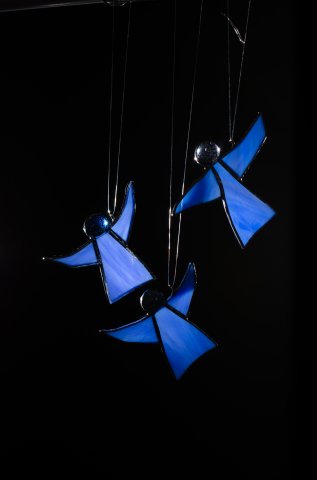 Anděl -skleněná vitráž, dekorace (marha-art.cz) 